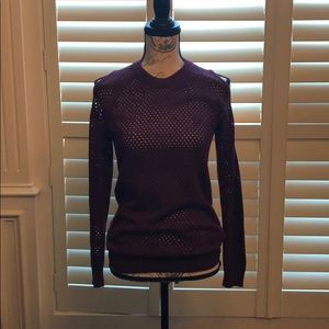 BCBG size XS cold shoulder burgundy sweater